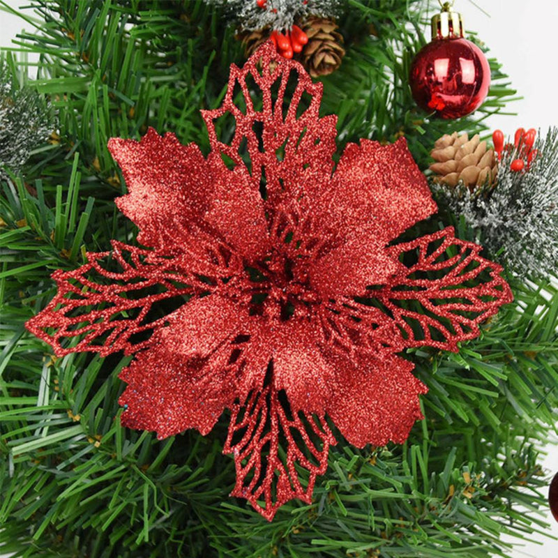 Flores de Natal | 5 Peças | Decoração de Natal Flores de Natal | 5 Peças | Decoração de Natal | GA Loja Casa Inovare Flor Vermelha 