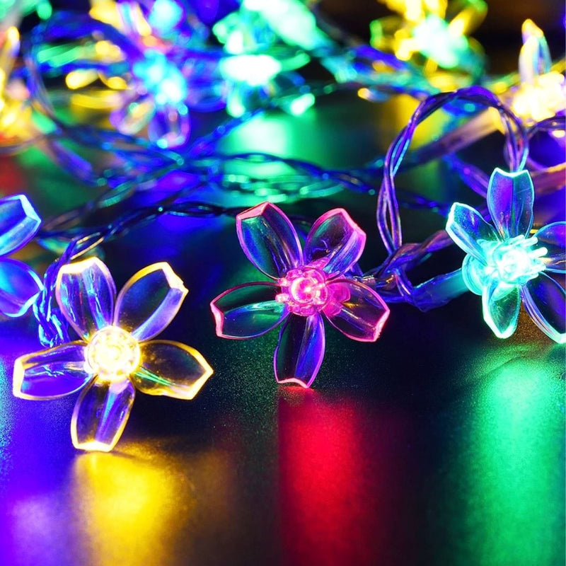 Flores de Natal em Led | Decoração de Natal & Casual Flores de Natal em Led | Decoração de Natal & Casual | GA Loja Casa Inovare Colorido - 7 Metros 