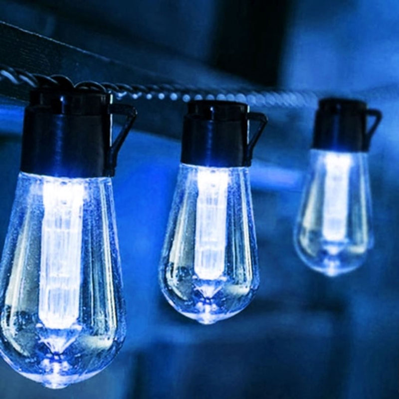 Luzes de LED Solar | Varal de Luzes Iluminação de Natal, Casamento & Casual Luzes de LED Solar | Varal de Luzes Iluminação de Natal, Casamento & Casual | GA Loja Casa Inovare Azul - 4.5 Metros 