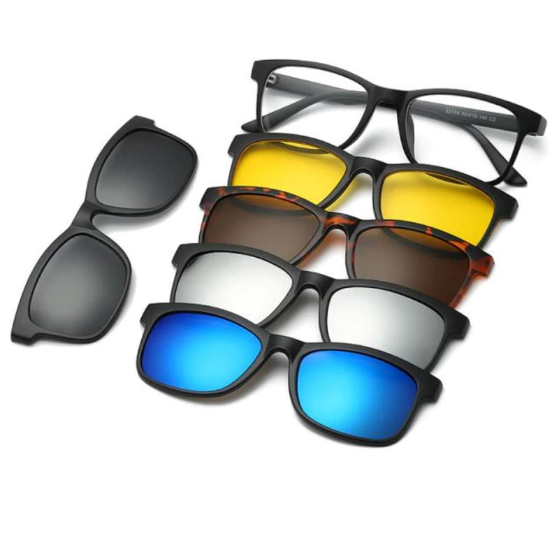 Óculos de Sol Magnético | Óculos Unissex 5 Em 1 | Frete Grátis Óculos Magnético | GA Loja Casa Inovare Casual 