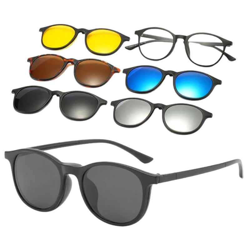 Óculos de Sol Magnético | Óculos Unissex 5 Em 1 | Frete Grátis Óculos Magnético | GA Loja Casa Inovare Oval 