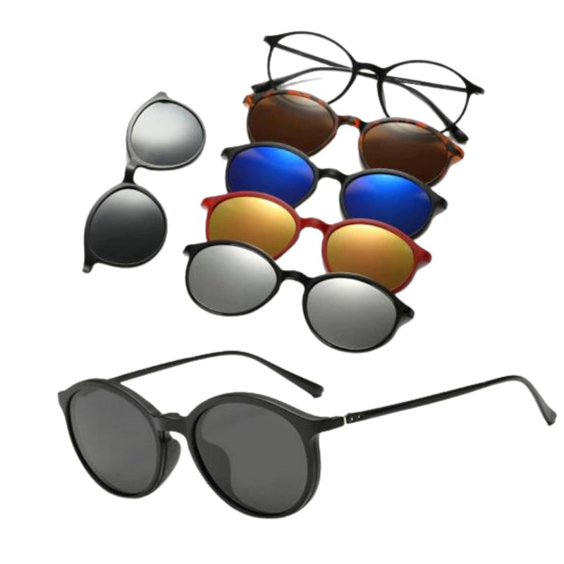 Óculos de Sol Magnético | Óculos Unissex 5 Em 1 | Frete Grátis Óculos Magnético | GA Loja Casa Inovare Redondo 