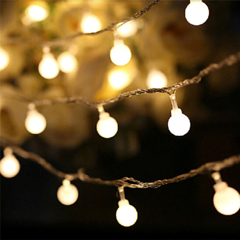 Varal de Luzes Led de Bolinhas | Decoração de Natal & Casual Varal de Luzes Led de Bolinhas | Decoração de Natal & Casual | GA Loja Casa Inovare Amarelo - 3 Metros 